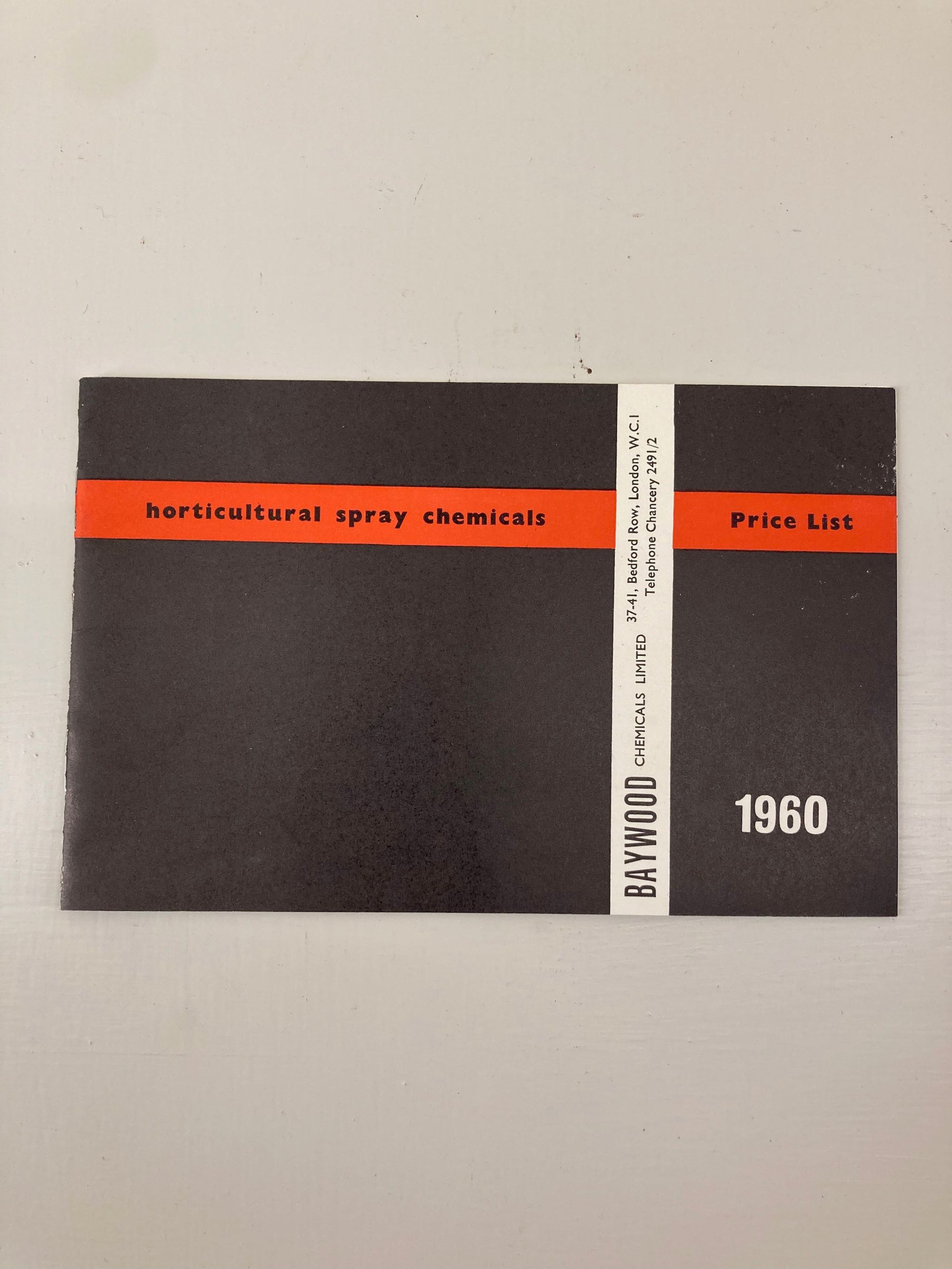 Baywood Chemicals List for 1960