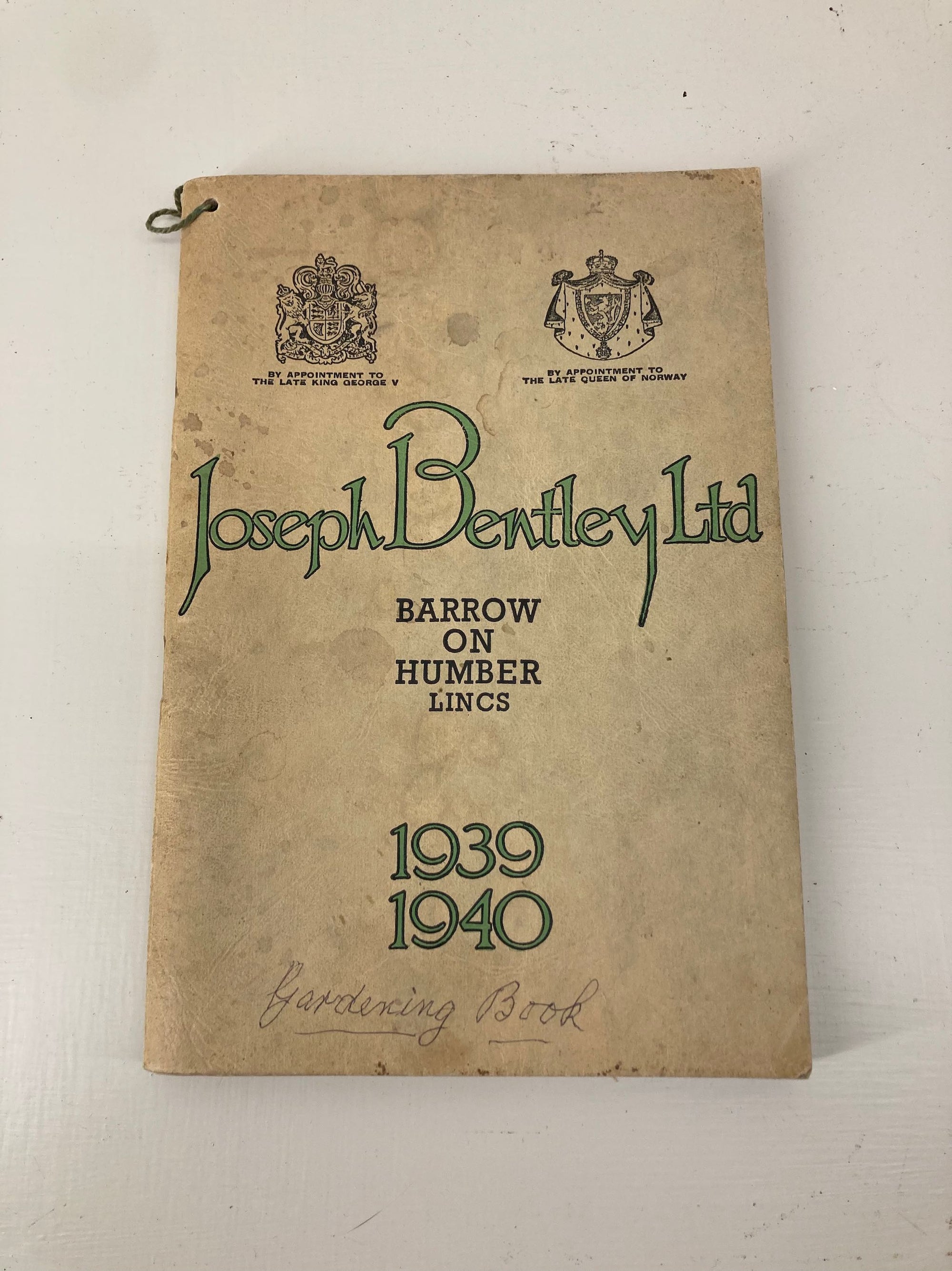 Joseph Bentley Sundries Catalogue, 1939 - 1940