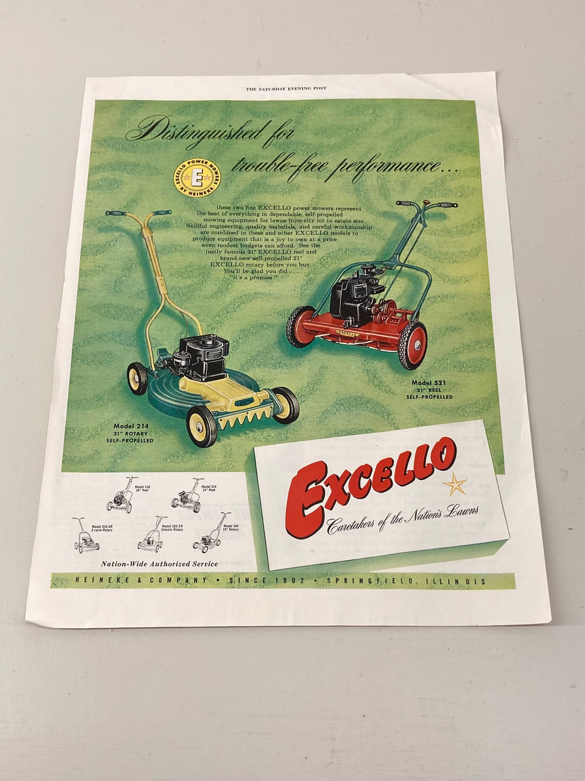 Excello Lawnmower Advert