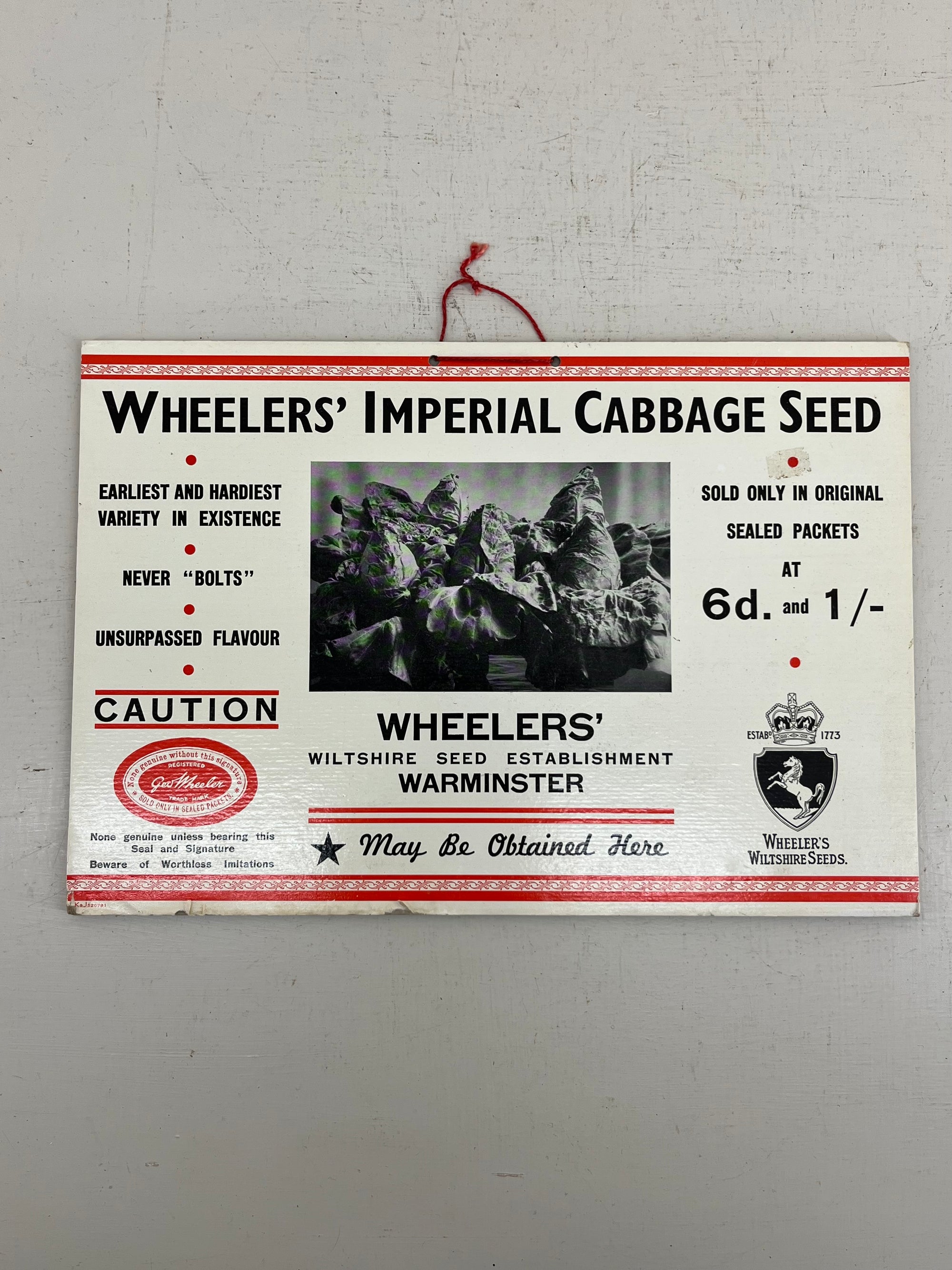 Wheelers Seeds Sales Card