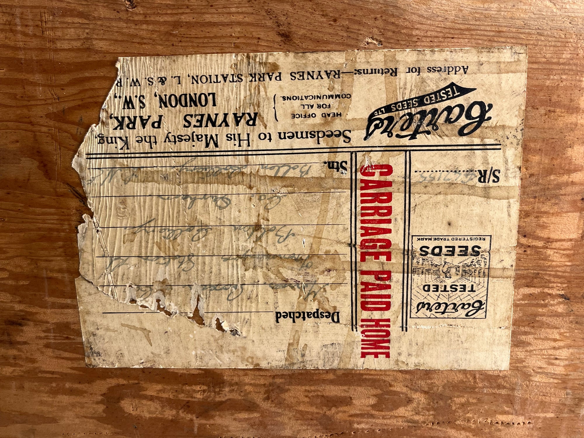 Carters Seeds Salesman's Box