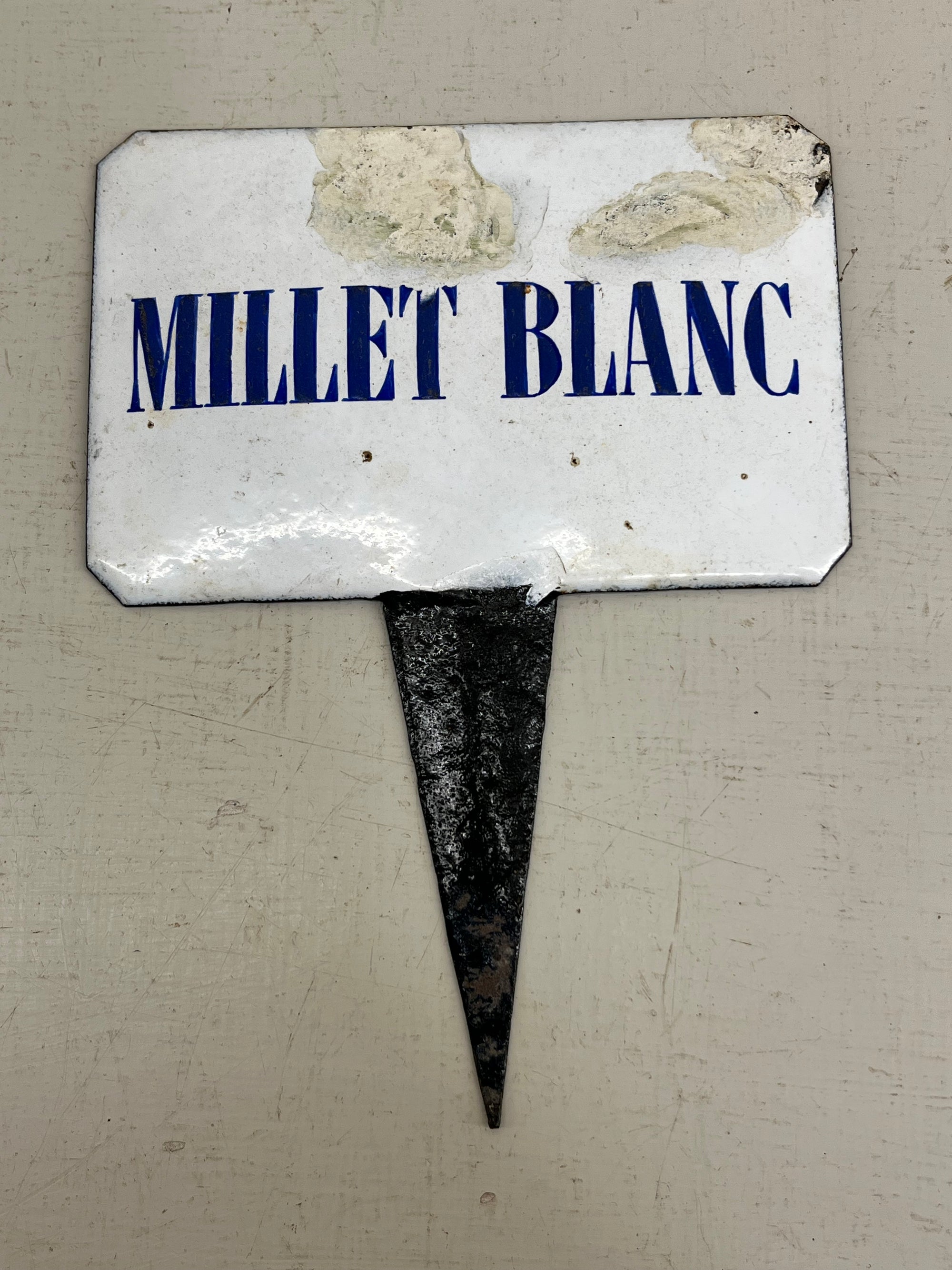 French Enamel Plant Label