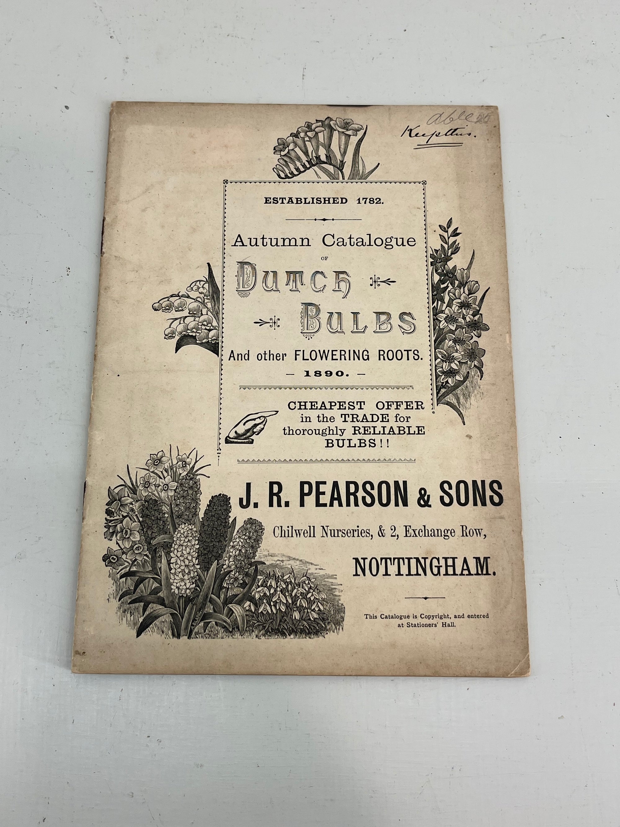 J R Pearson Nursery Catalogue, 1890
