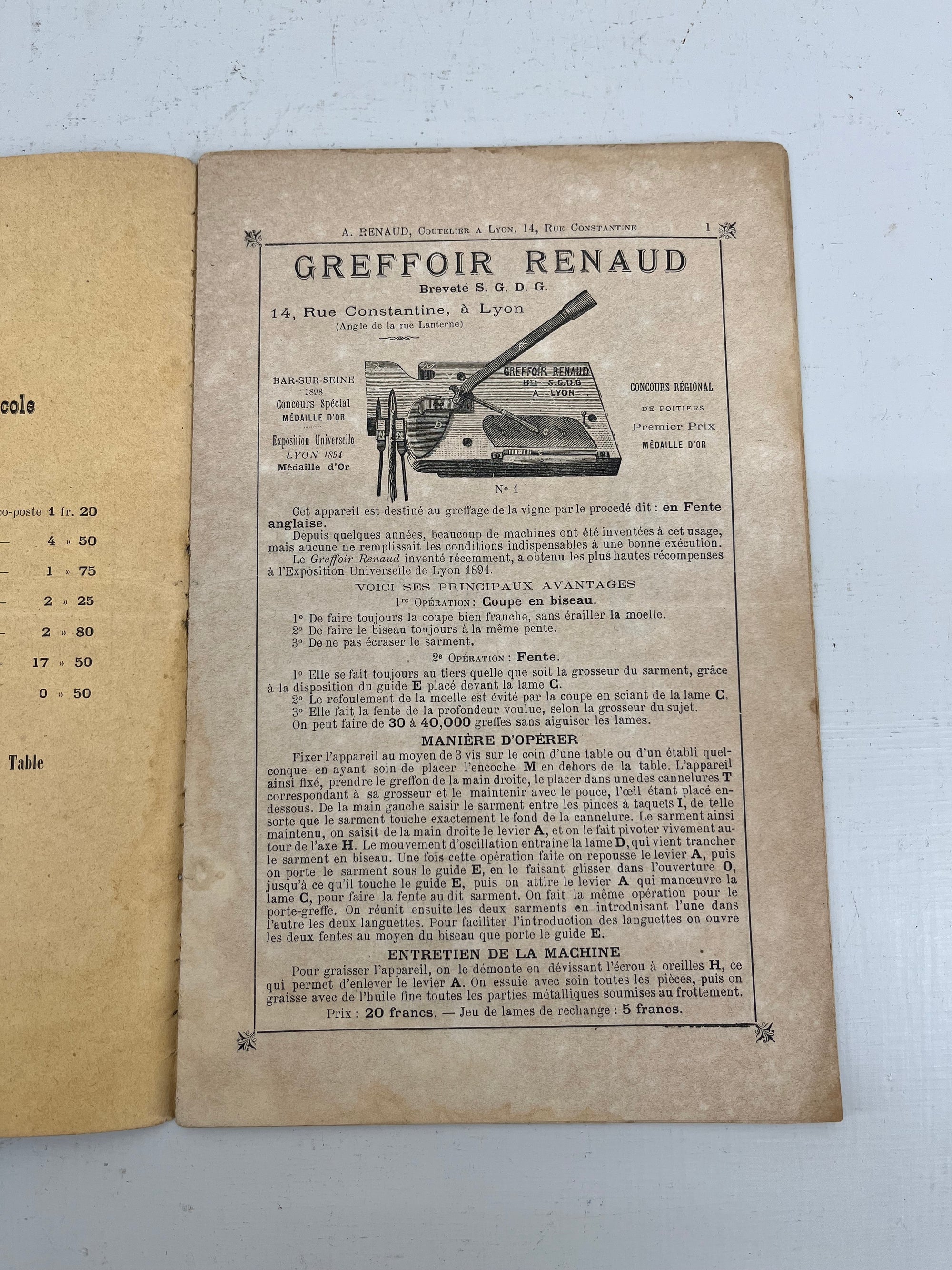 A Renaud Secateur Catalogue