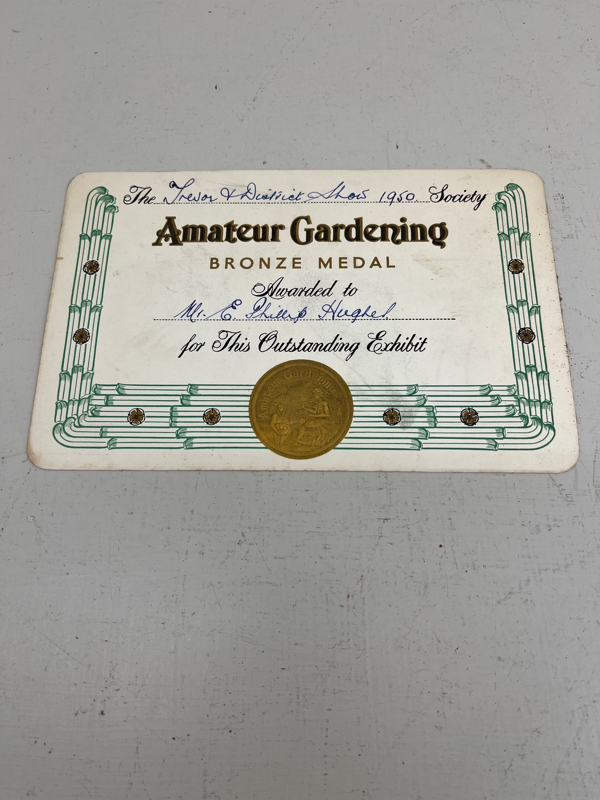 Horticultural Show Certificate
