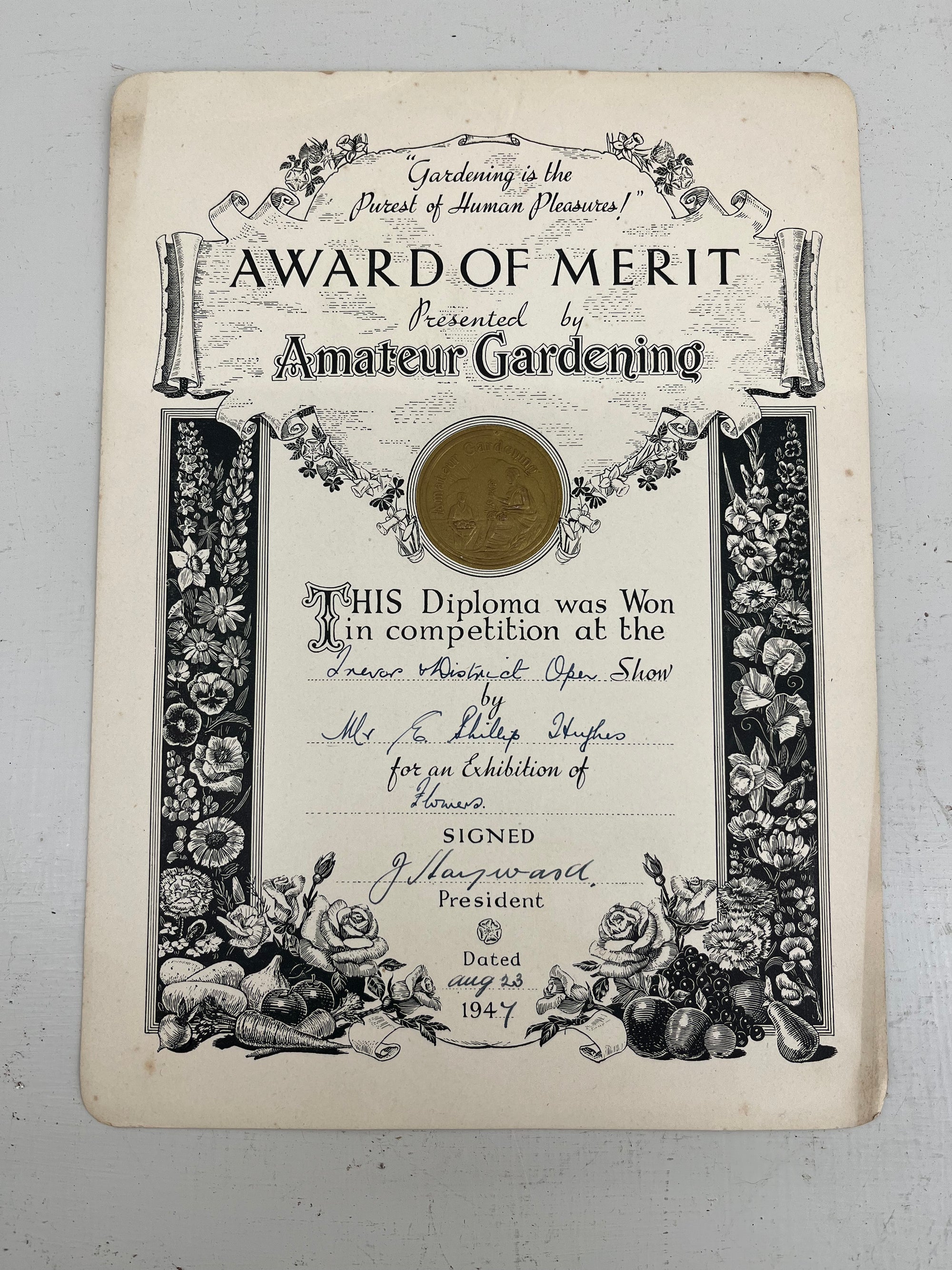 Amateur Gardening Award of Merit