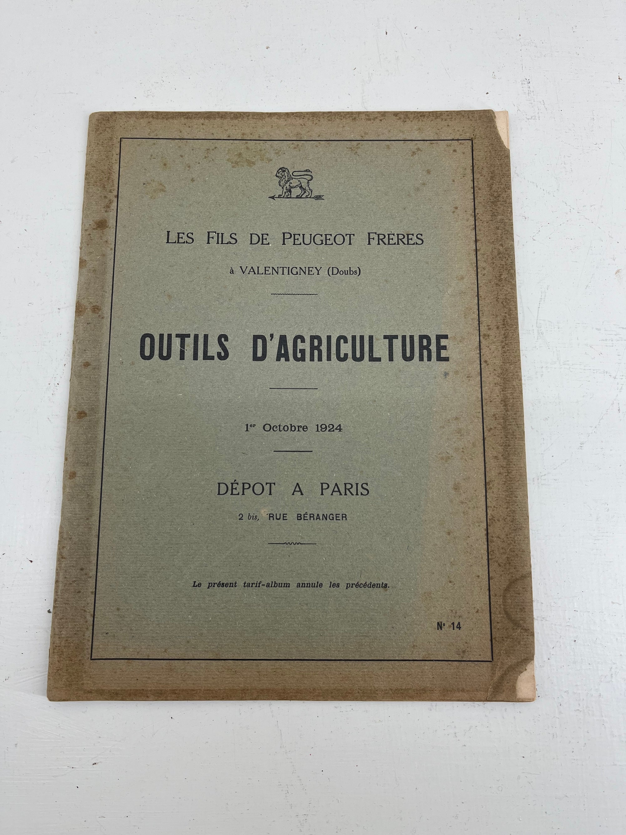 French Tool Catalogue, 1924