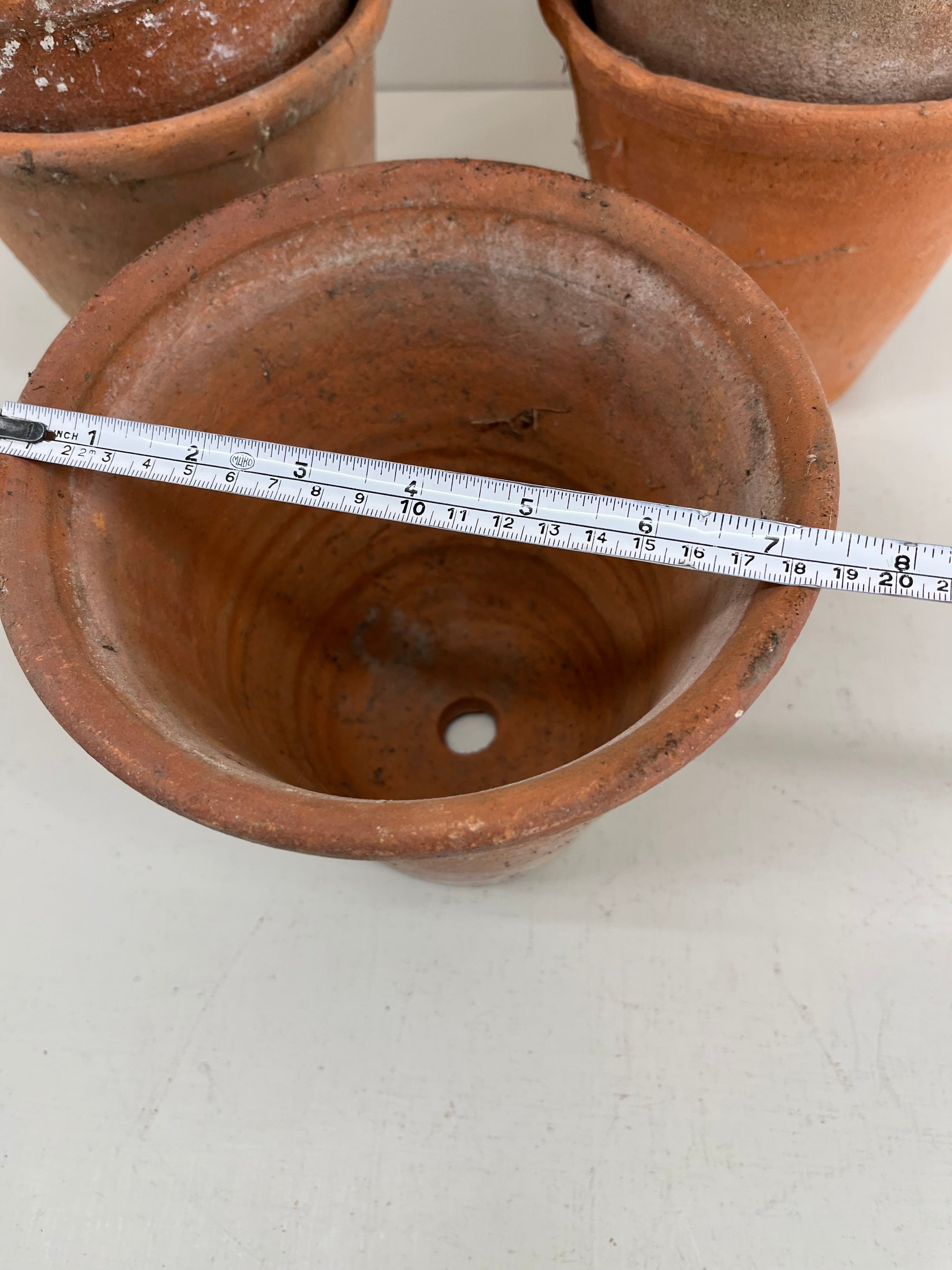 Vintage 7 Inch Terracotta Pots