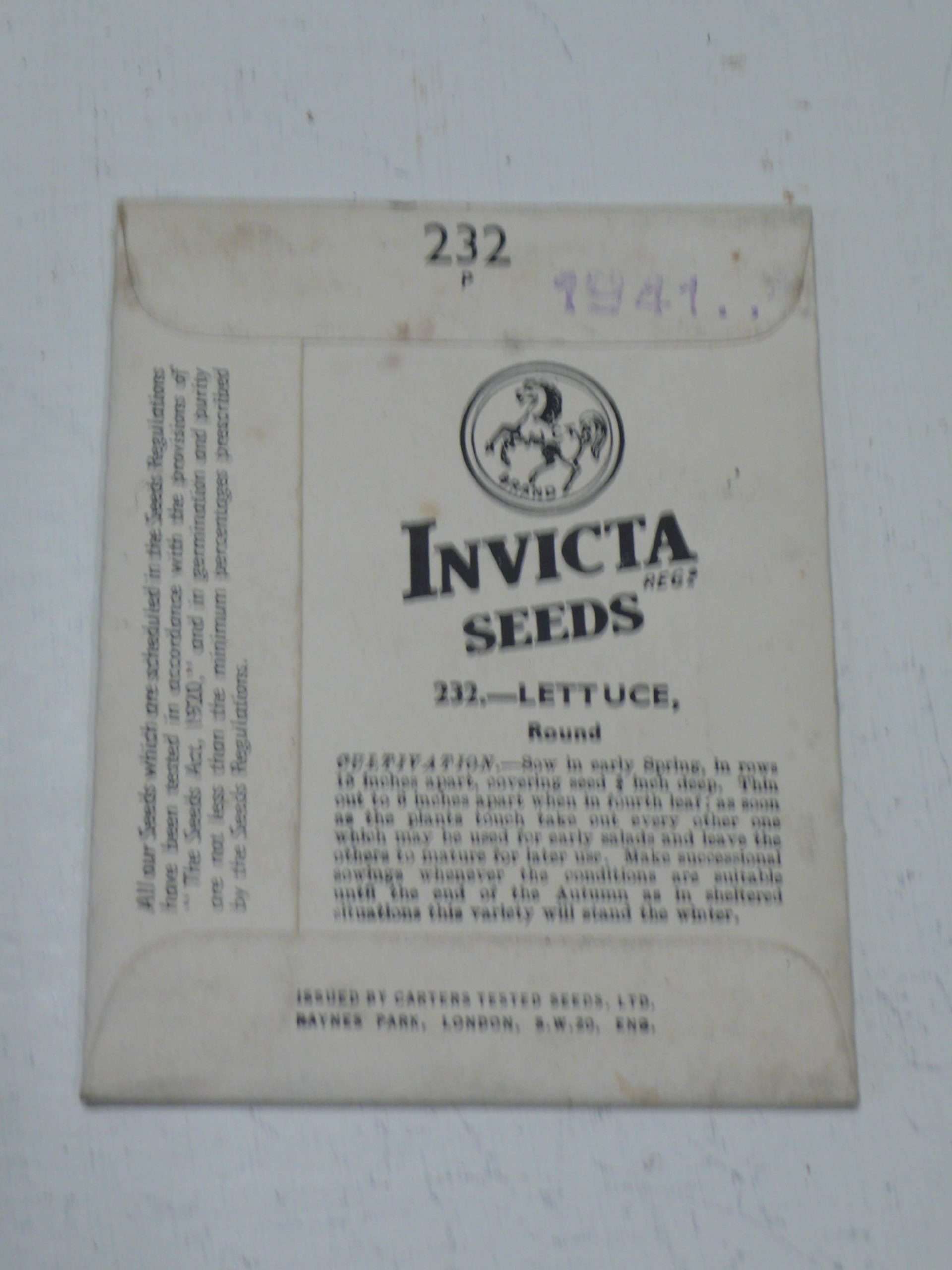 Set of Vintage Invicta Seed Packets