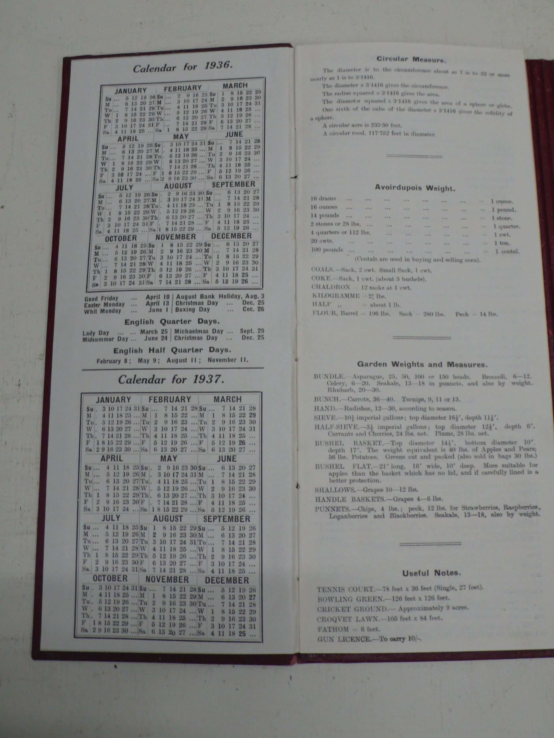 William Wood & Co 1936 Desk Diary