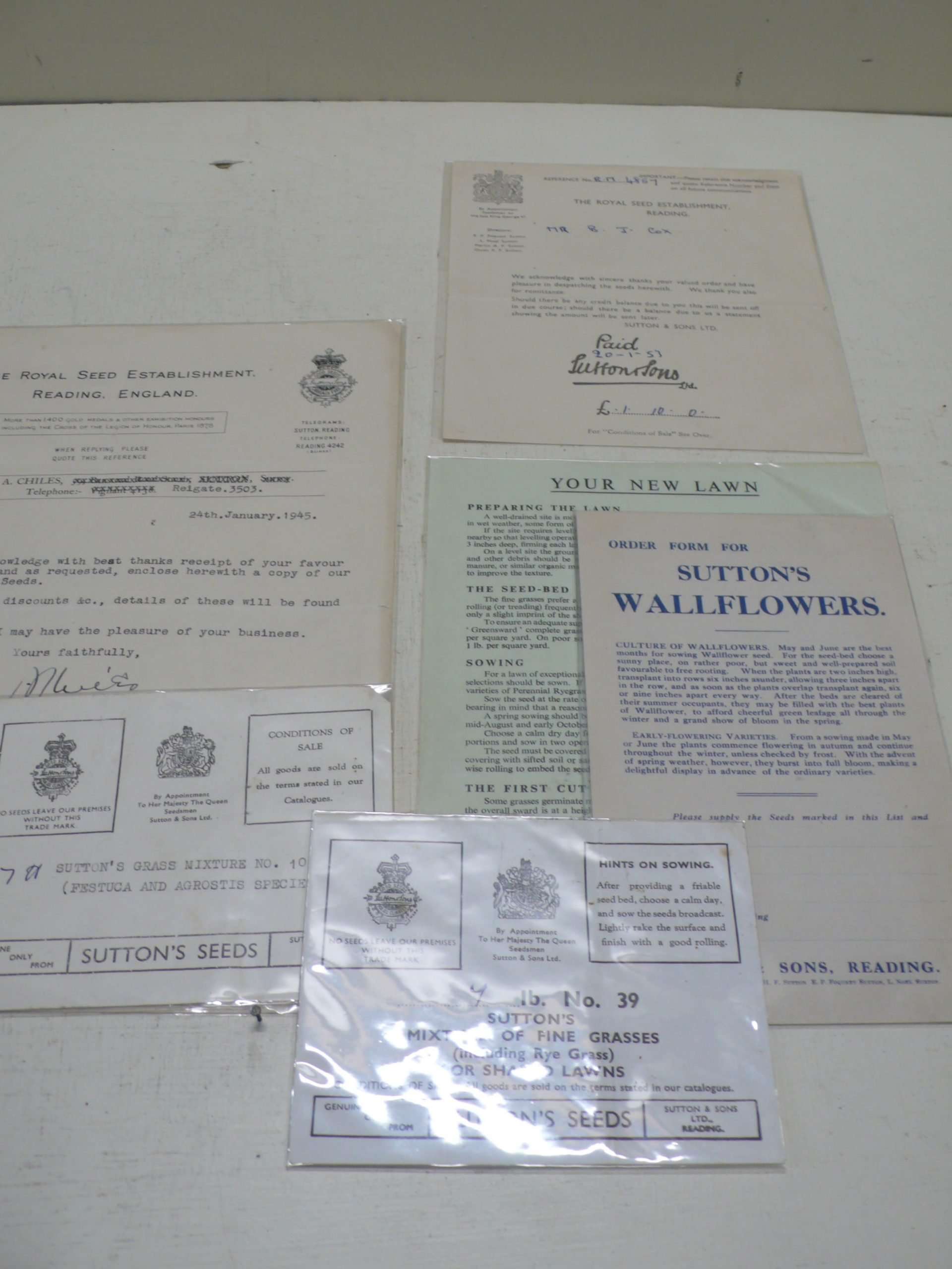 Suttons Seeds Vintage Papers