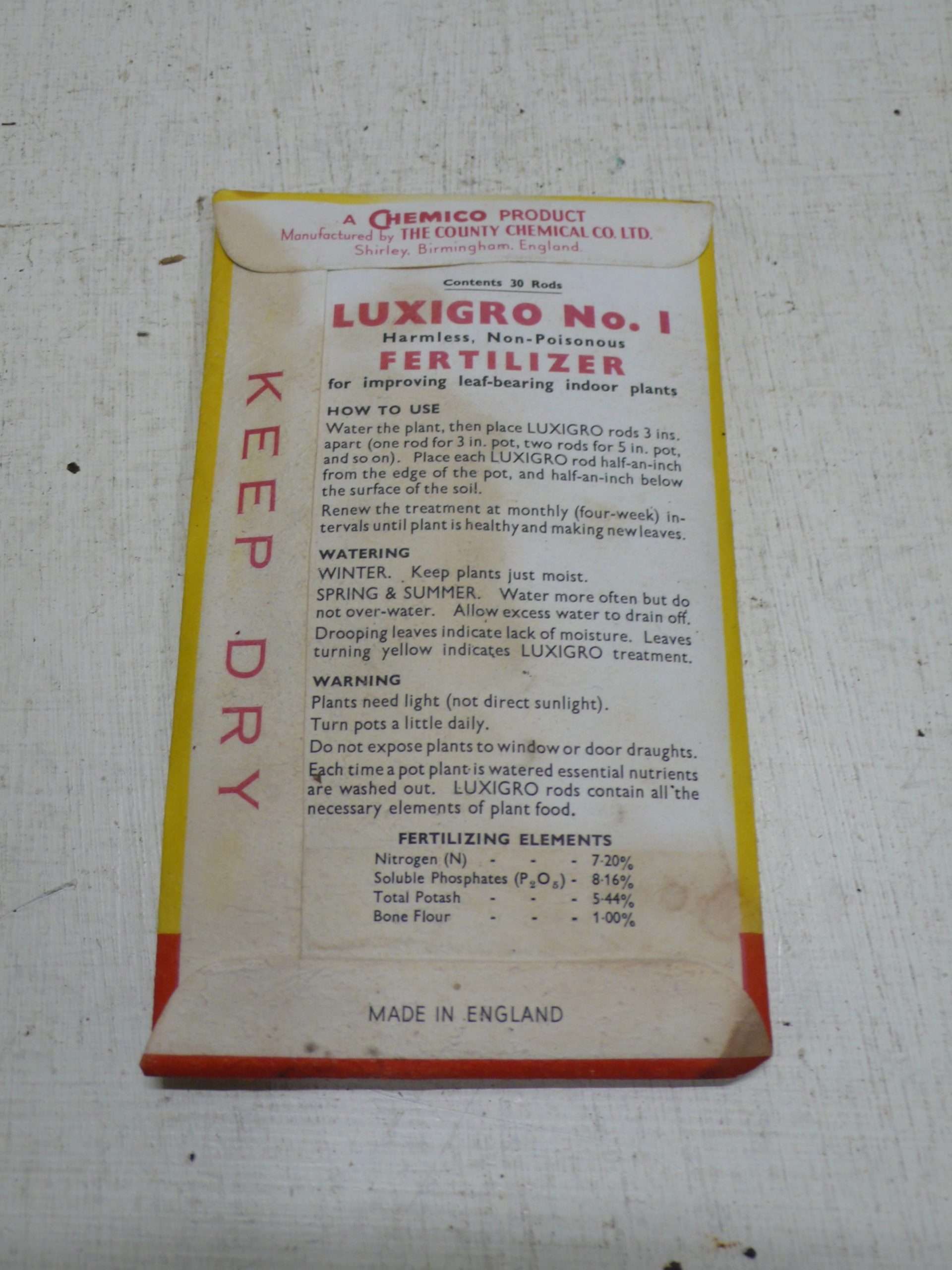 Vintage Luxigro Plant Food