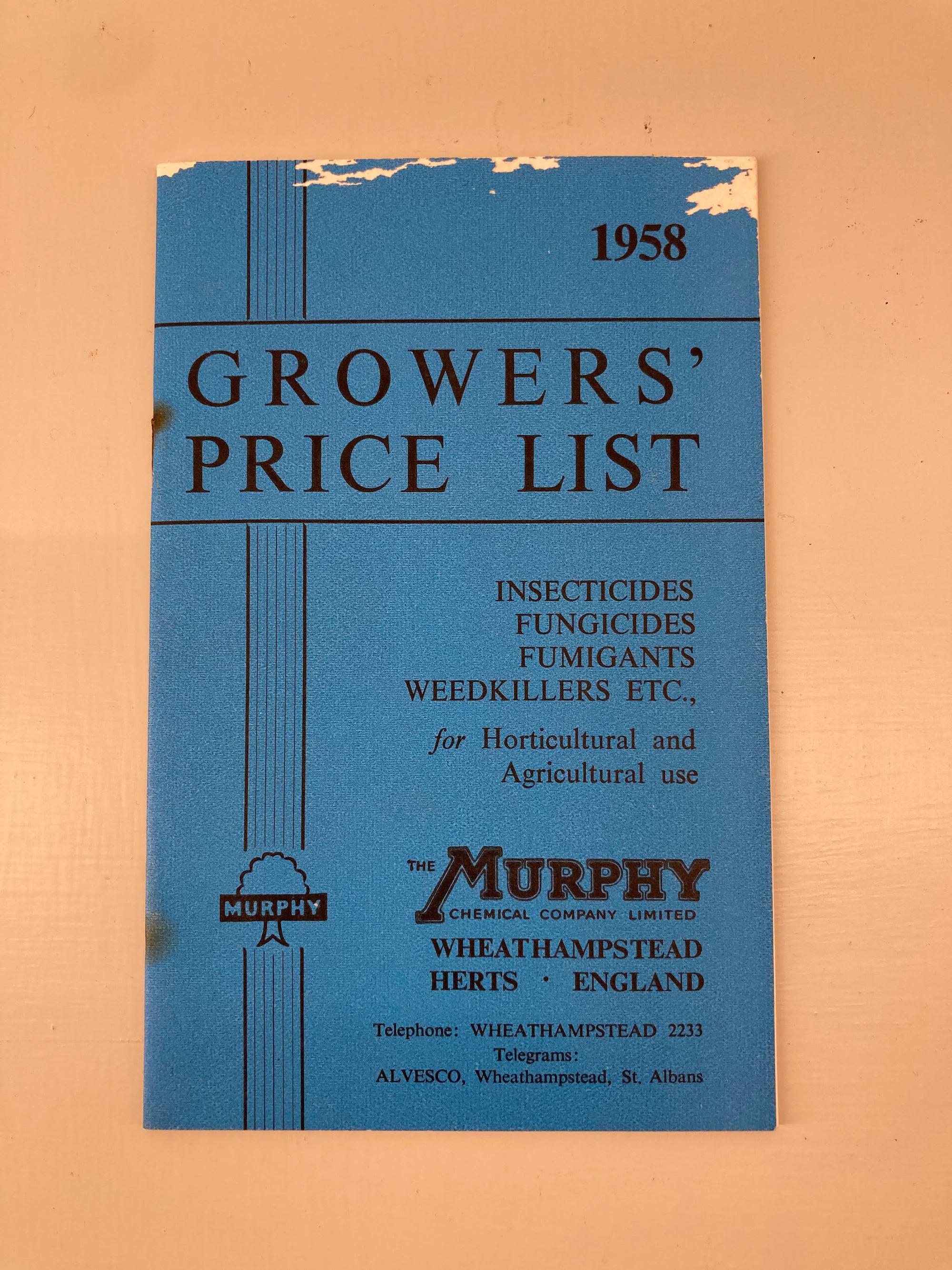 Murphy Chemicals List for 1958