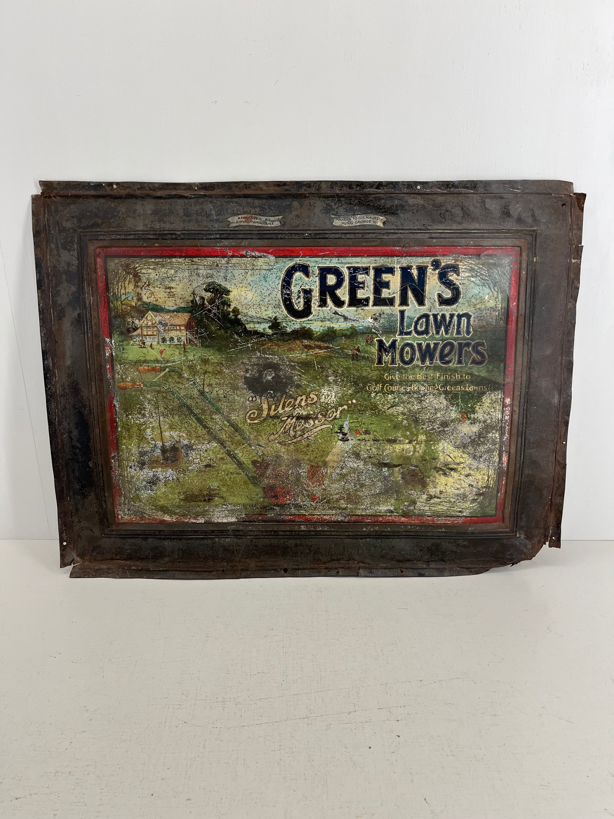 Green's Lawnmowers Tin Sign