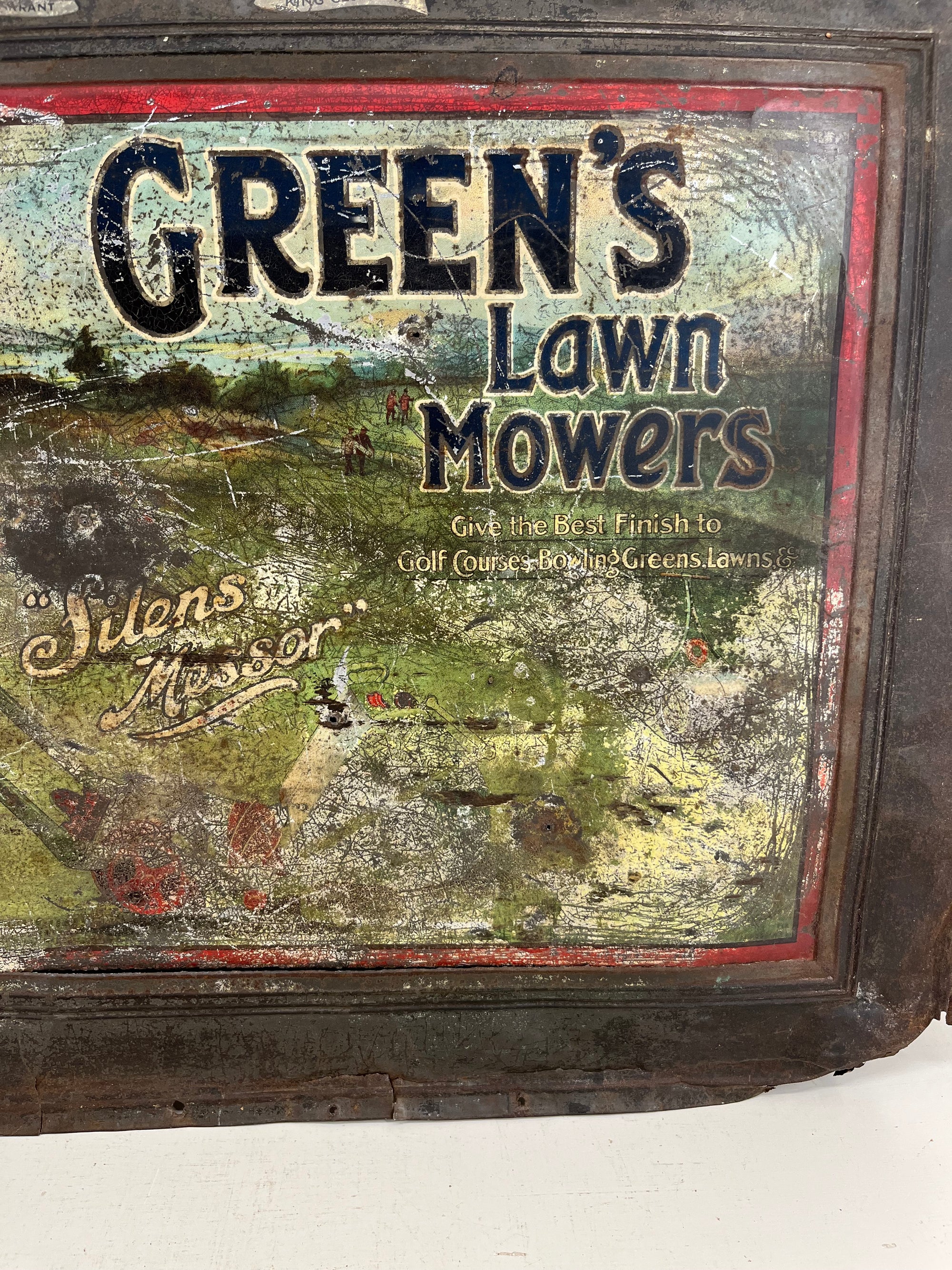 Green's Lawnmowers Tin Sign
