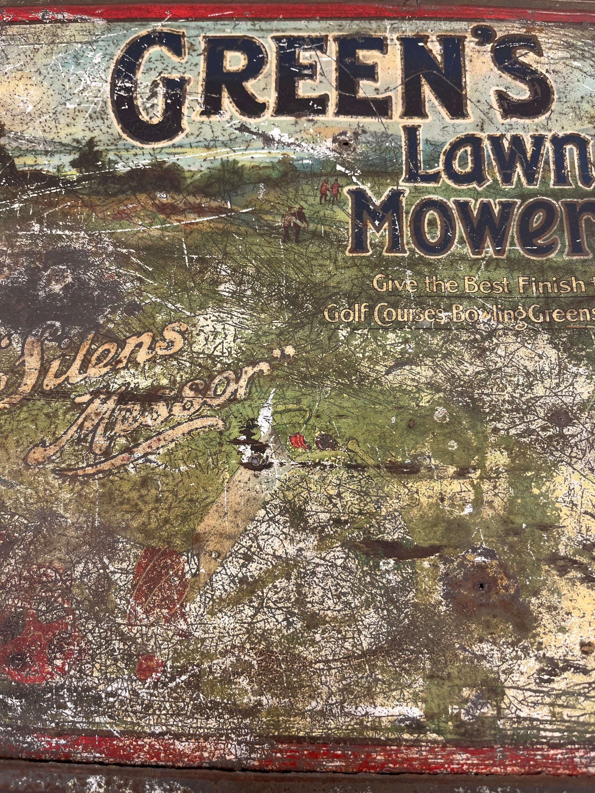 Green's Lawnmowers Tin Sign
