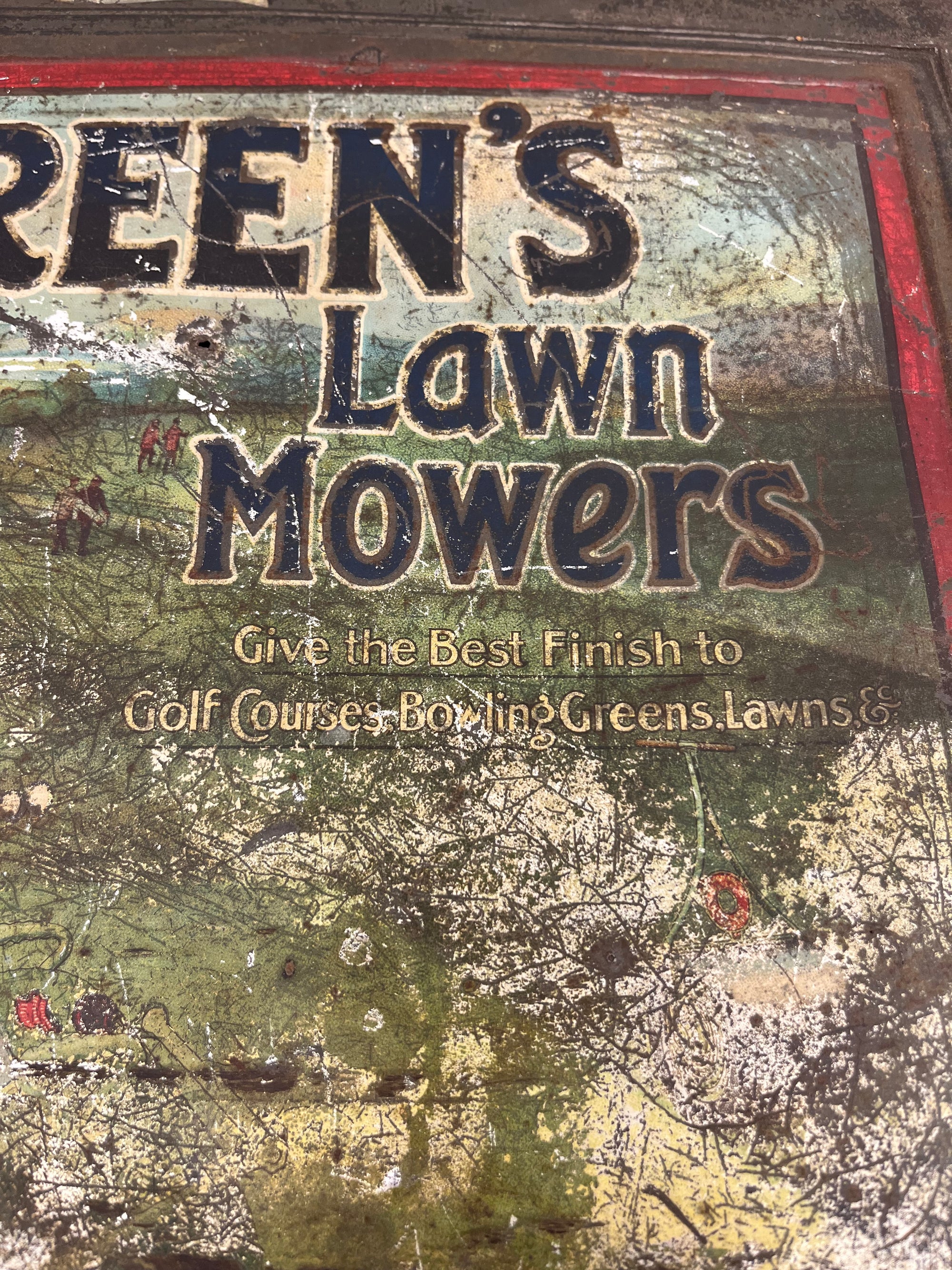 Green's Lawnmowers Tin Sign
