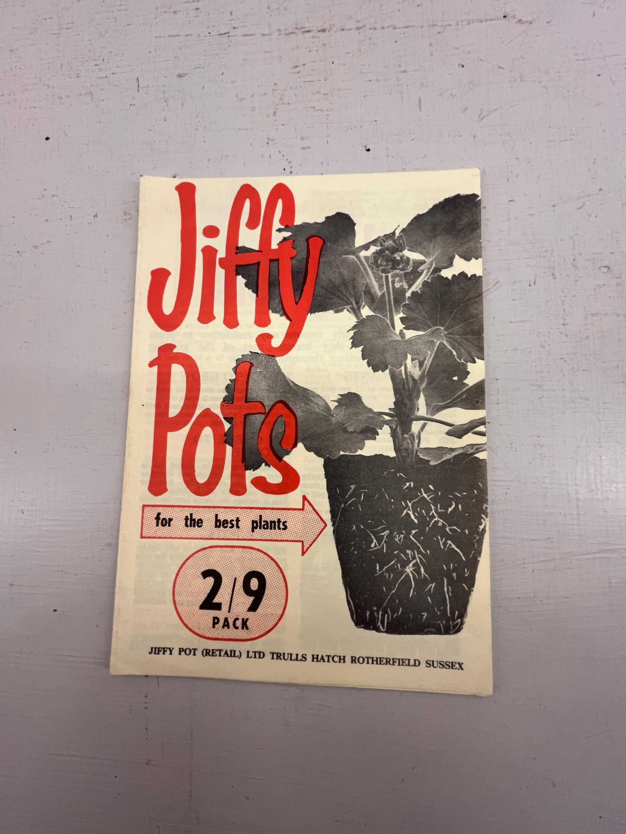 Jiffy Pots Leaflet