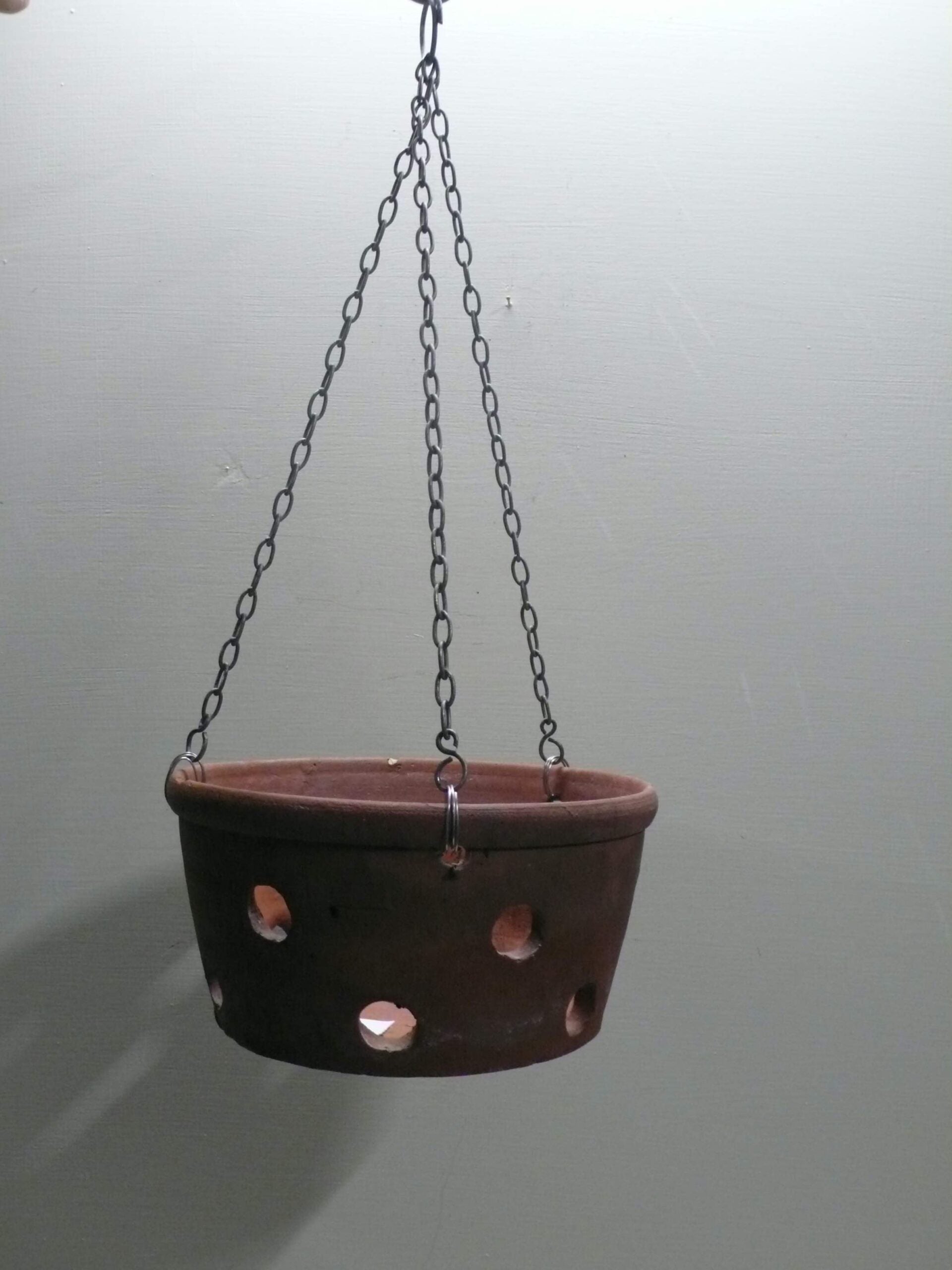 Hanging 7.5 inch Terracotta Orchid Pot