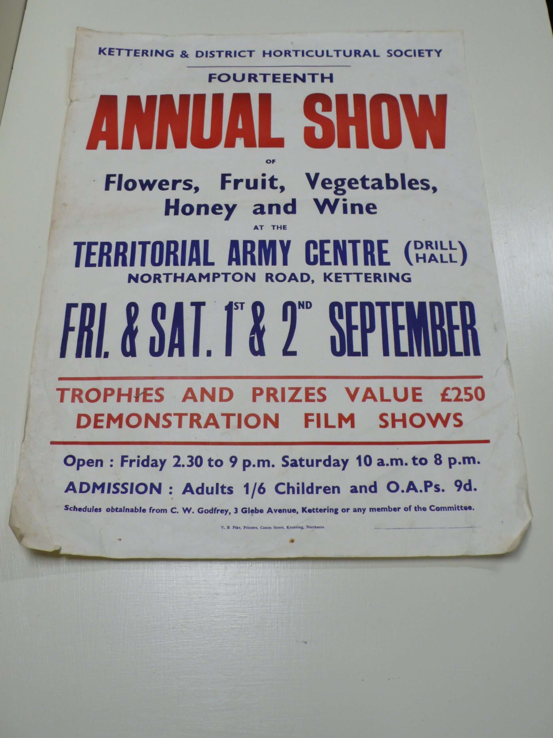 Kettering Annual Flower Show Poster