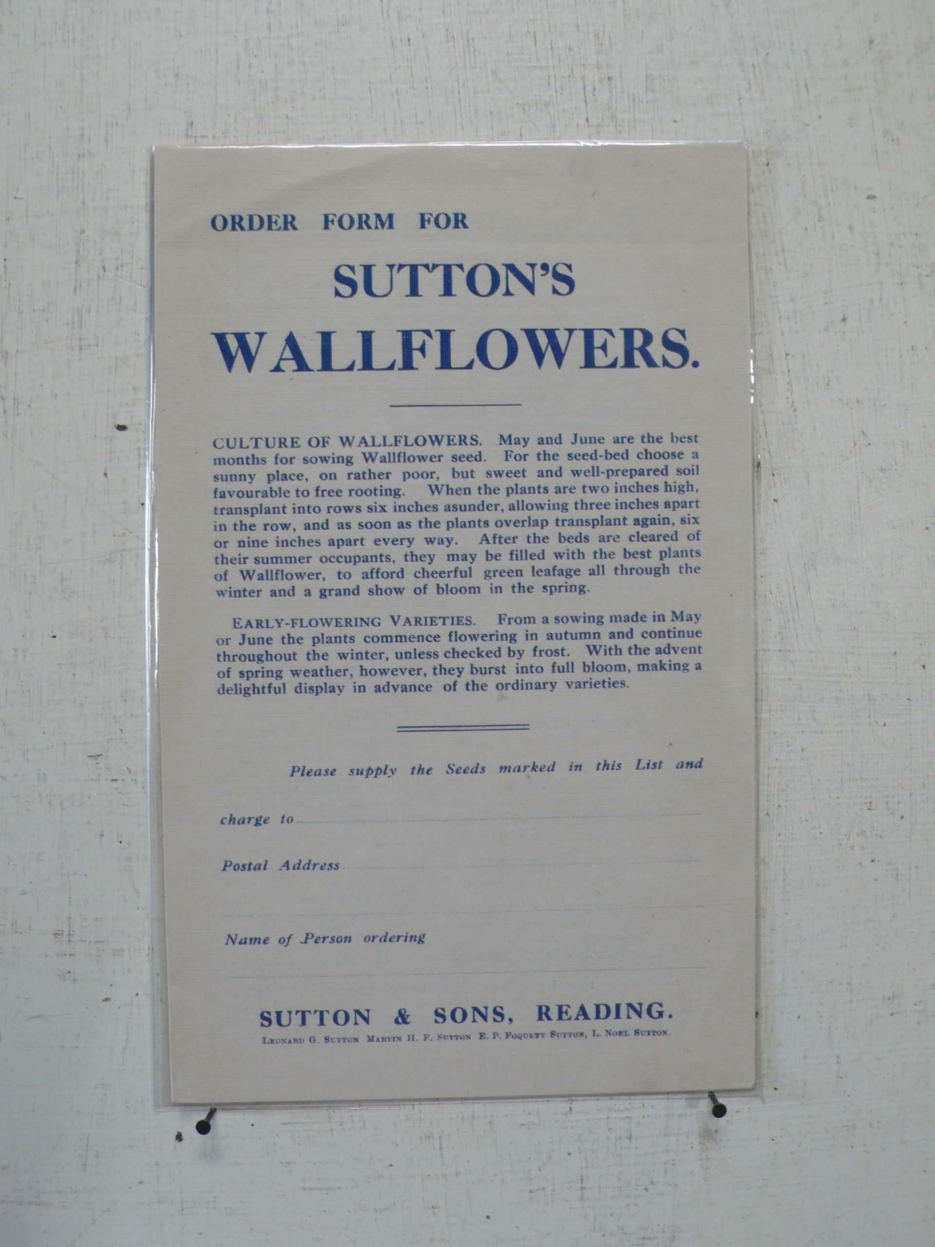 Suttons Seeds Vintage Papers