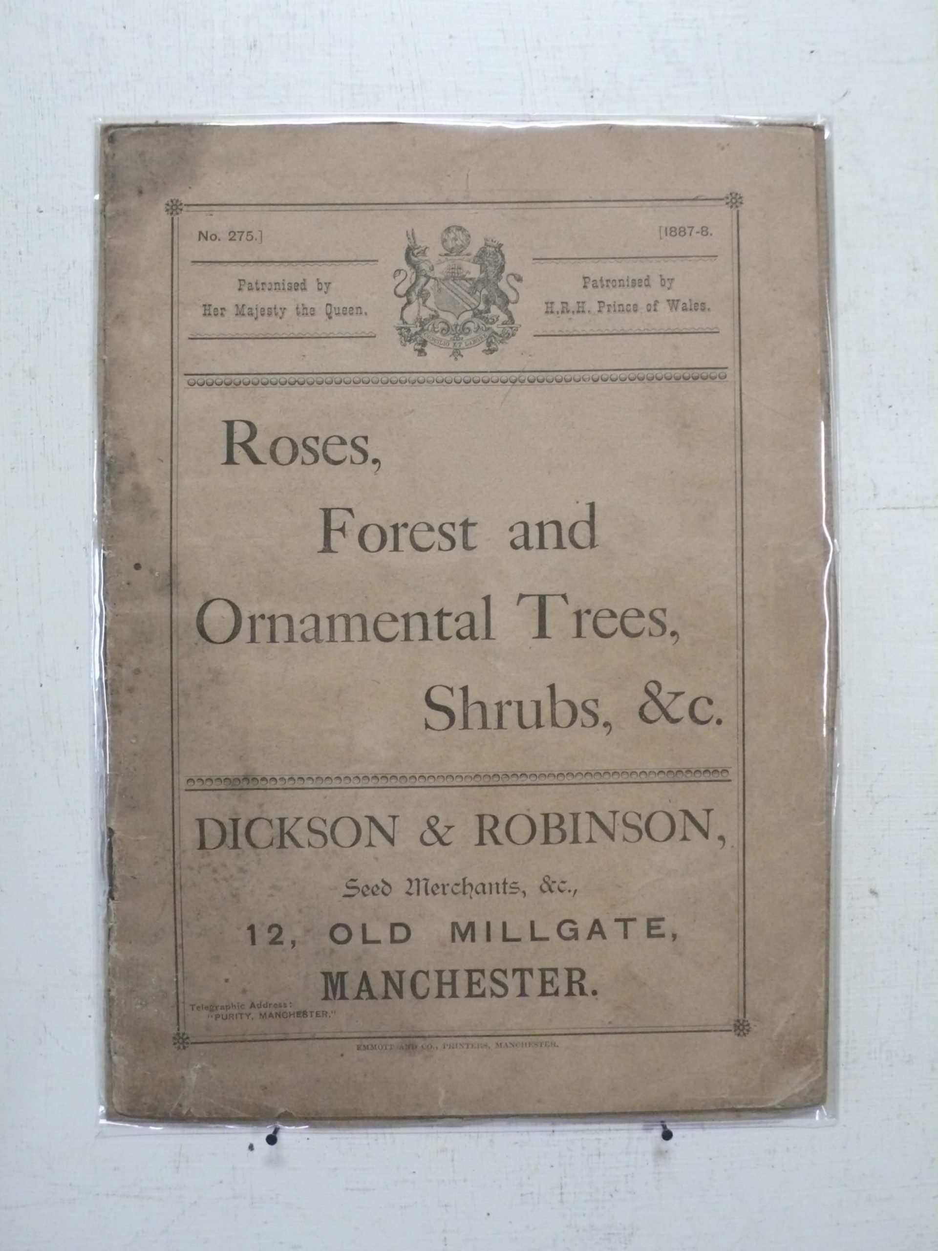 Dickinson &amp; Robinson Seed Catalogue 1887-8