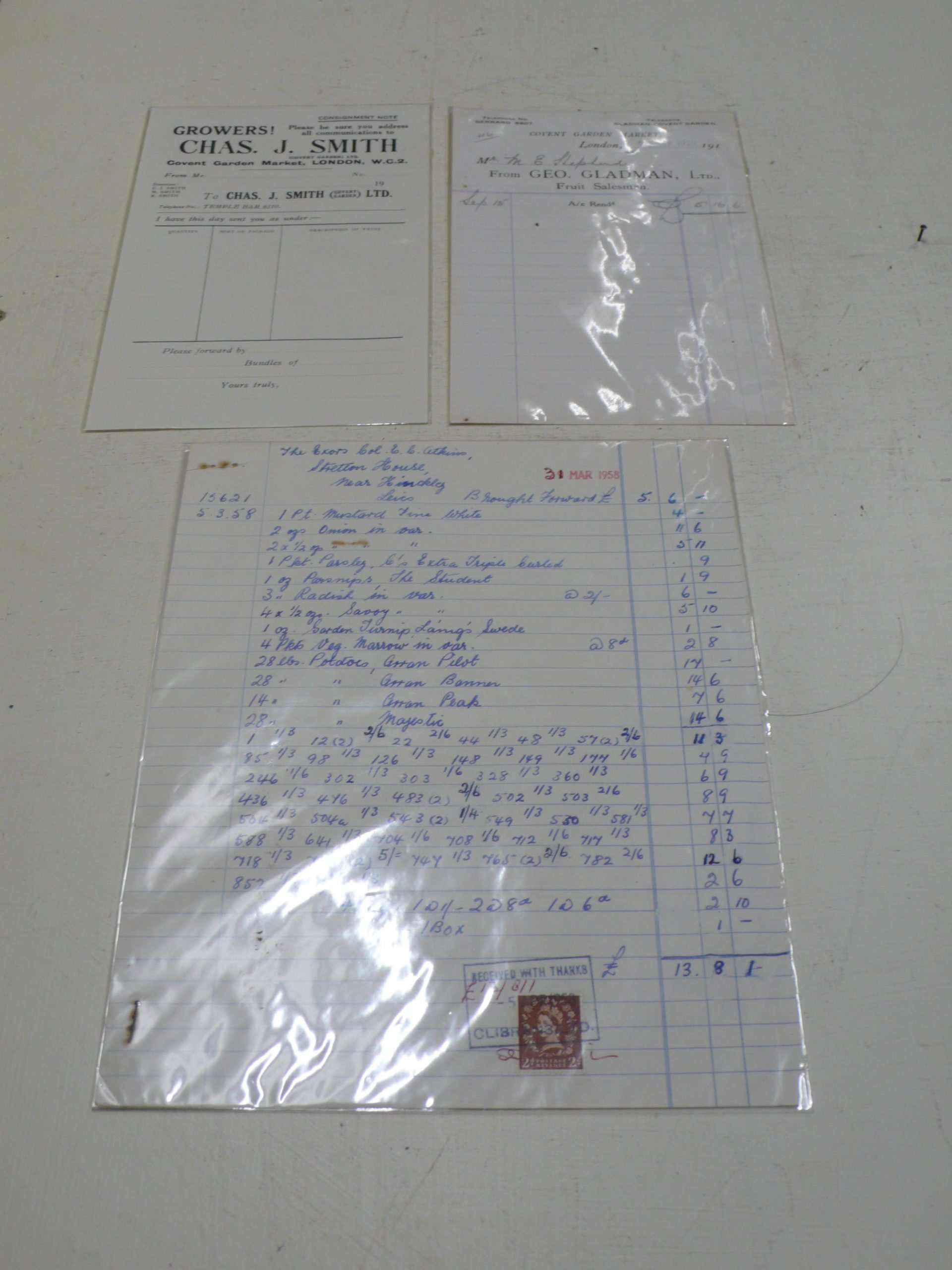 Vintage Nursery Invoices