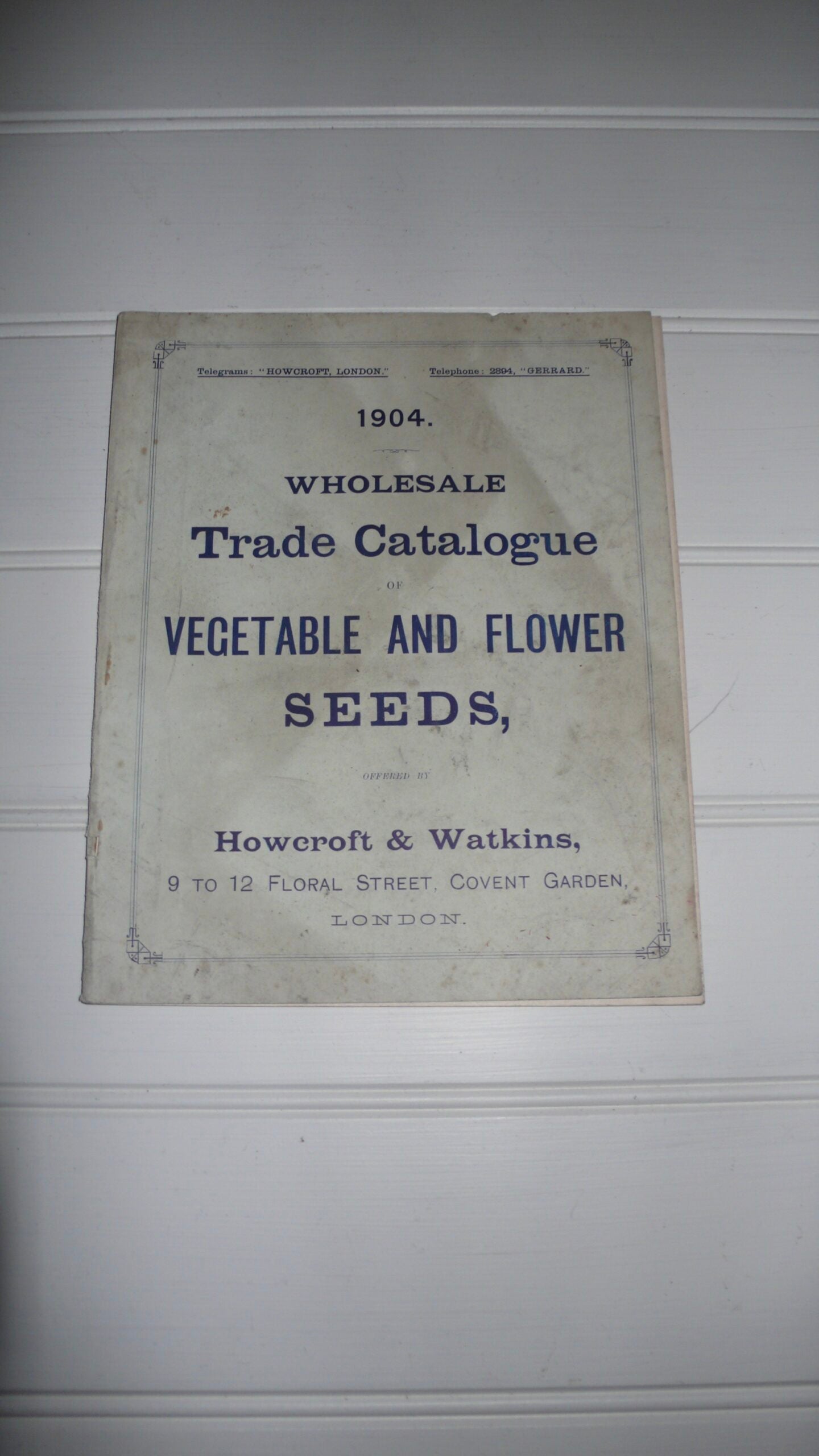 Howcroft &amp; Watkins Seed Catalogue
